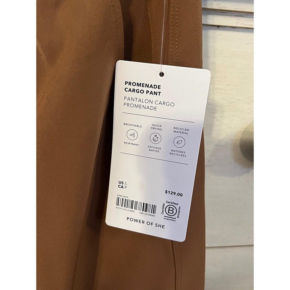 Athleta Promenade Cargo Pant Brown Wide Leg Recycled Quick Dry Small NWT - Picture 6 of 9
